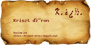 Kriszt Áron névjegykártya